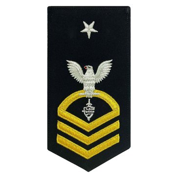 Mens E8 CWTCS Rating Badge in STANDARD Gold on Blue SERGE WOOL for Cyber Warfare Technician