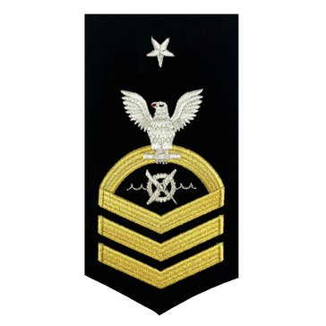 Mens E8 RWCS Rating Badge in STANDARD Gold on Blue SERGE WOOL for Robotics Warfare Specialist