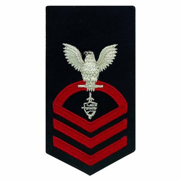Mens E8 CWTCS Rating Badge in STANDARD Red on Blue SERGE WOOL for Cyber Warfare Technician