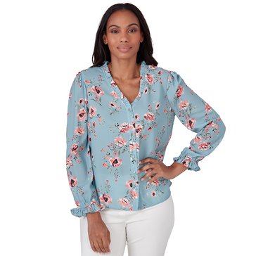 Emaline Women's Floral Georgette Blouse Petite