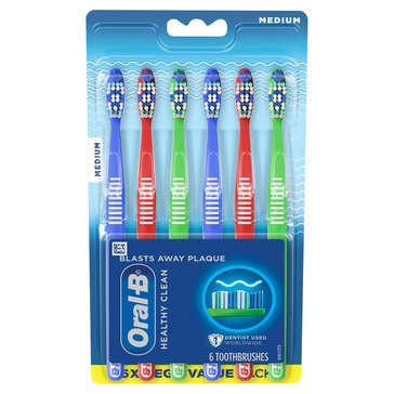 Oral-B Healthy Clean Soft Toothbrush, 6Ct