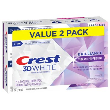 Crest 3D White Brilliance Toothpaste, 2-Pack