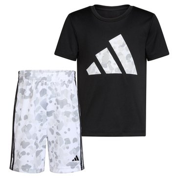 Adidas Little Boys' Tee And 3 Stripe Short Sets