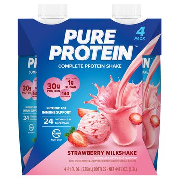 Pure Protein Strawberry Ready to Drink Protein Shake 30g 4 Pack