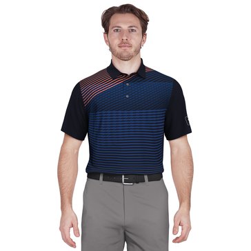 PGA Tour Men's Short Sleeve Asymetric Print Polo 
