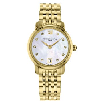 Frederique Constant Women's Quartz Slimline Midsize Date Bracelet Watch