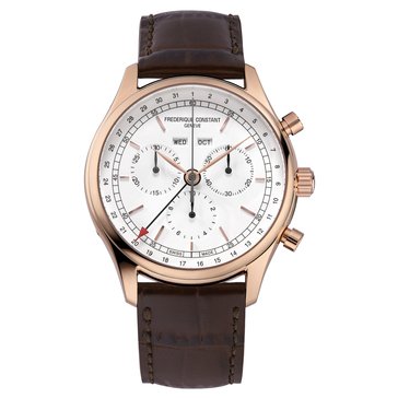 Frederique Constant Men's Quartz Classic Strap Triple Chronograph Watch
