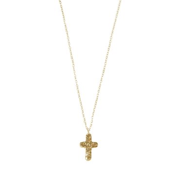 Argento Vivo Cross Hammered Pendant Necklace