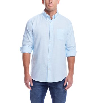 Weatherproof Men's Long Sleeve Cotton Twill Button Down Woven Shirt 
