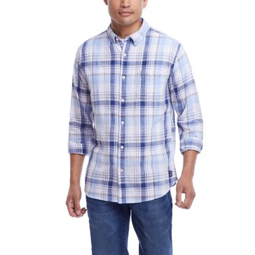 Weatherproof Men's Long Sleeve Plaid Button Down Woven Shirt