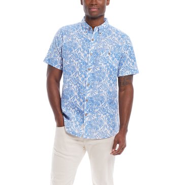 Weatherproof Men's Short Sleeve Linen Cotton Patterned Shirt APR 