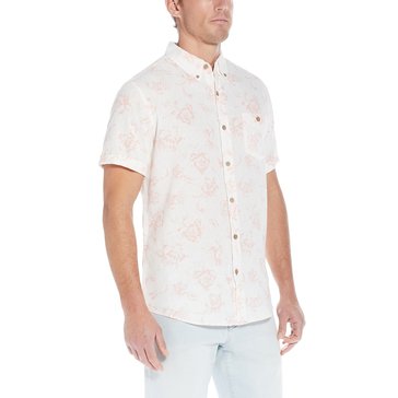 Weatherproof Men's Short Sleeve Linen Cotton Patterned Shirt APR 