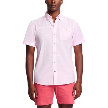 IZOD Men's Short Sleeve Dockside Solid Chambray Woven Shirt  
