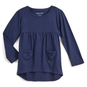 Liberty & Valor Little Girls' 2 Pocket Tee