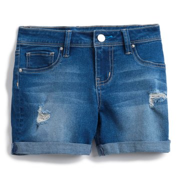 Liberty & Valor Little Girls' Roll Cuff Denim Shorts