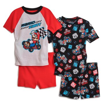 Mario Boys' 4-Piece Pajama Sets