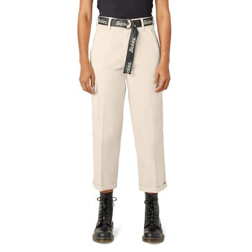 Dickies Women's Cropped Relaxed Fit Hemmed Cargo Pants