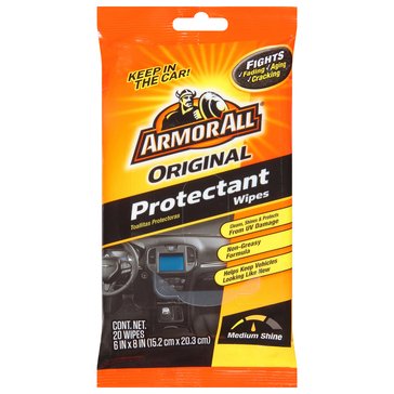 Armor All Flat Pack Protectant Wipes, 20-Pack