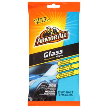 Armor All Flat Pack Glass Cleaning Wipes, 20-Pack