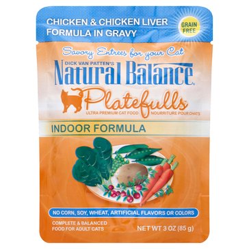 Natural Balance Platefulls Indoor Chicken and Liver Wet Cat Food