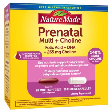 Nature Made Prenatal Multi and Choline Softgels