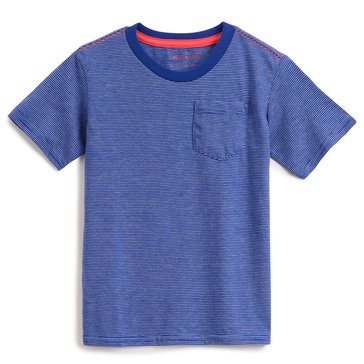 Liberty & Valor Little Boys' All Over Print Stripe Pocket Tee Short Sleeve
