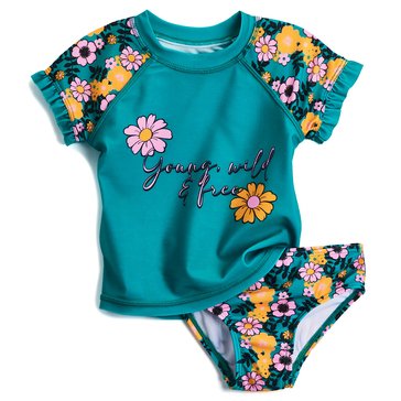 Wanderling Baby GIrls' Short Sleeve Rashguard Set