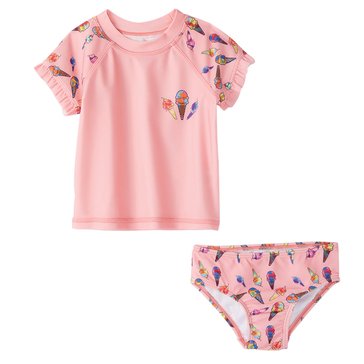 Wanderling Baby GIrls' Short Sleeve Rashguard Set