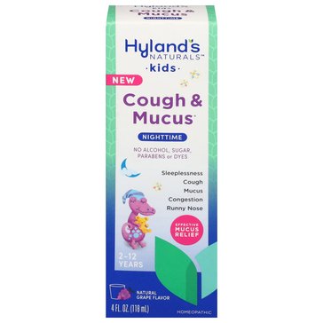 Hylands Naturals Kids Grape Nightime Cough and Mucus Liquid