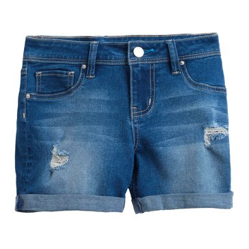 Liberty & Valor Big Girls' Roll Cuff Denim Shorts