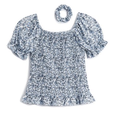 Liberty & Valor Little Girls' Roses Smocked Top