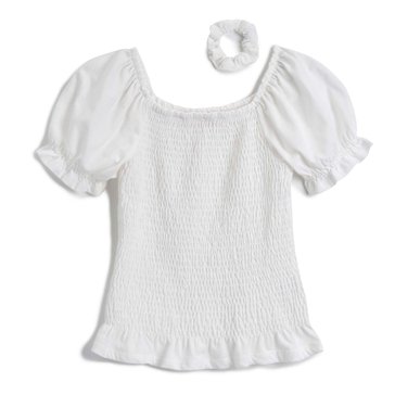 Liberty & Valor Big Girls' Solid Smocked Top