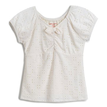 Liberty & Valor Big Girls' Knit Eyelet Top