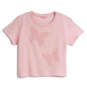 Liberty & Valor Big Girls' Butterfly Lace Appilque Tee