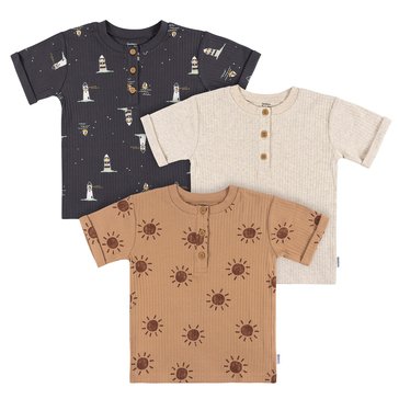 Gerber Toddler Boys' 3-Pack Henley Tees