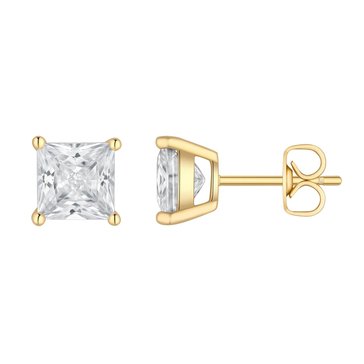 1 cttw Cubic Zirconia Princess Cut Stud Earrings