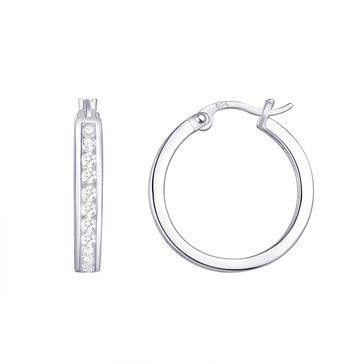 2 1/4 cttw Channel Set Hoop Earrings