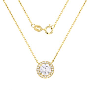 1 3/4 cttw Cubic Zirconia Halo Pendant