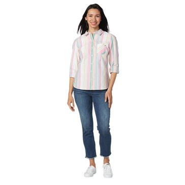Tommy Hilfiger Women's Stripe Roll Tab Shirt