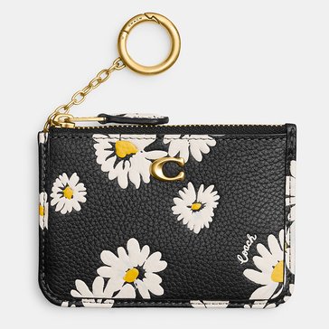COACH Floral Printed Leather Mini Skinny ID Case