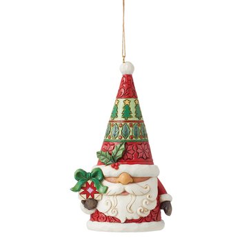 Jim Shore Santa Gnome with Gift Ornament