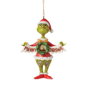 Jim Shore Grinch Holding Banner Ornament