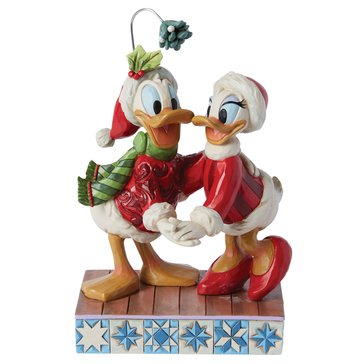 Jim Shore Disney Traditions Donald and Daisy Mistletoe Figurine