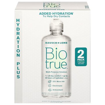 Biotrue Twin Pack Hydration Plus Multi Purpose Contact Lens Solution