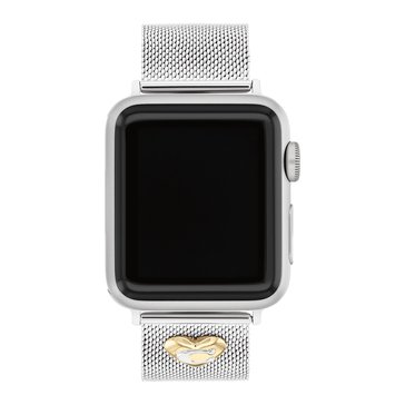 Coach Women's Apple Compatible Heart Emblem Mesh Watch Strap