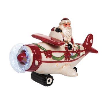 Transpac Light Up Musical Santa Plane