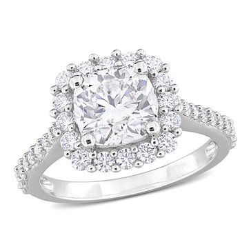 Sofia B. 2 3/4 cttw Cushion Cut Moissanite Halo Ring