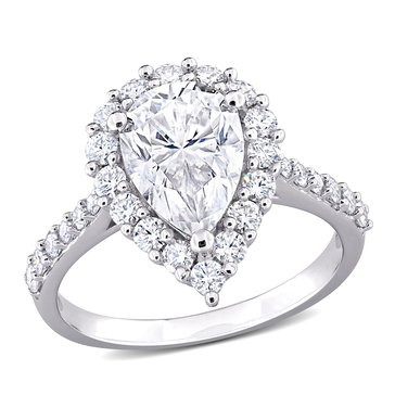 Sofia B. 2 3/4 cttw Pear Shaped Moissanite Halo Ring