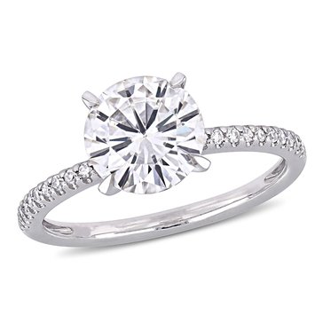 Sofia B. 2 cttw Moissanite and 1/10 cttw Diamond Engagement Ring