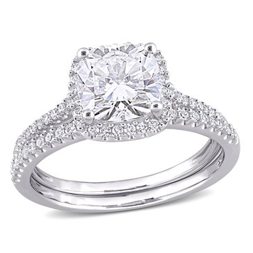 Sofia B. 2 cttw Cushion Moissanite and 1/3 cttw Diamond Bridal Set